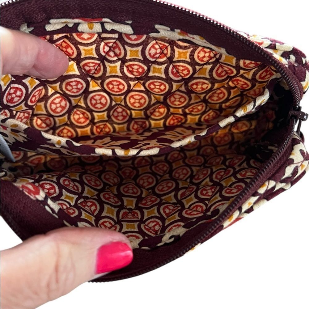 Vera Bradley Maroon and Cream Patterned Cosmetic Bag: Medallion - Picture 4 of 4